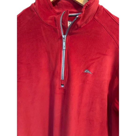Tommy Bahama Red 1/4 Zip Long Sleeve Pullover Sweatshirt Mens Large - Picture 1 of 7